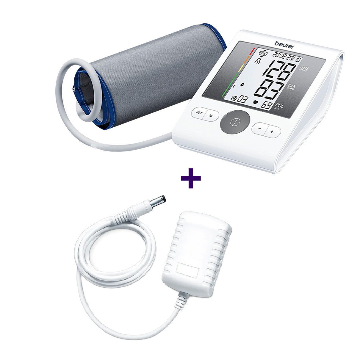 Monitor de presión arterial baumanómetro digital de brazo BM28 + adaptador de corriente Marca Beurer