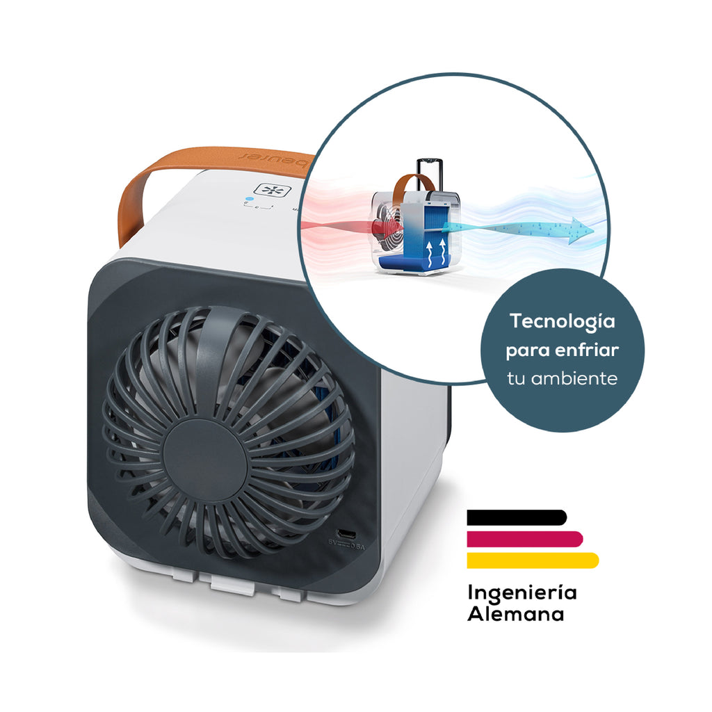 Enfriador y ventilador de Aire Portátil / Mini Aire Acondicionado LV50 Marca Beurer® con conexión USB