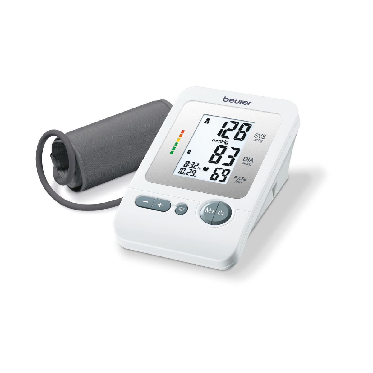 Monitor de presión arterial baumanómetro digital con indicador de riesgos y detector de arritmias BM26 Marca Beurer