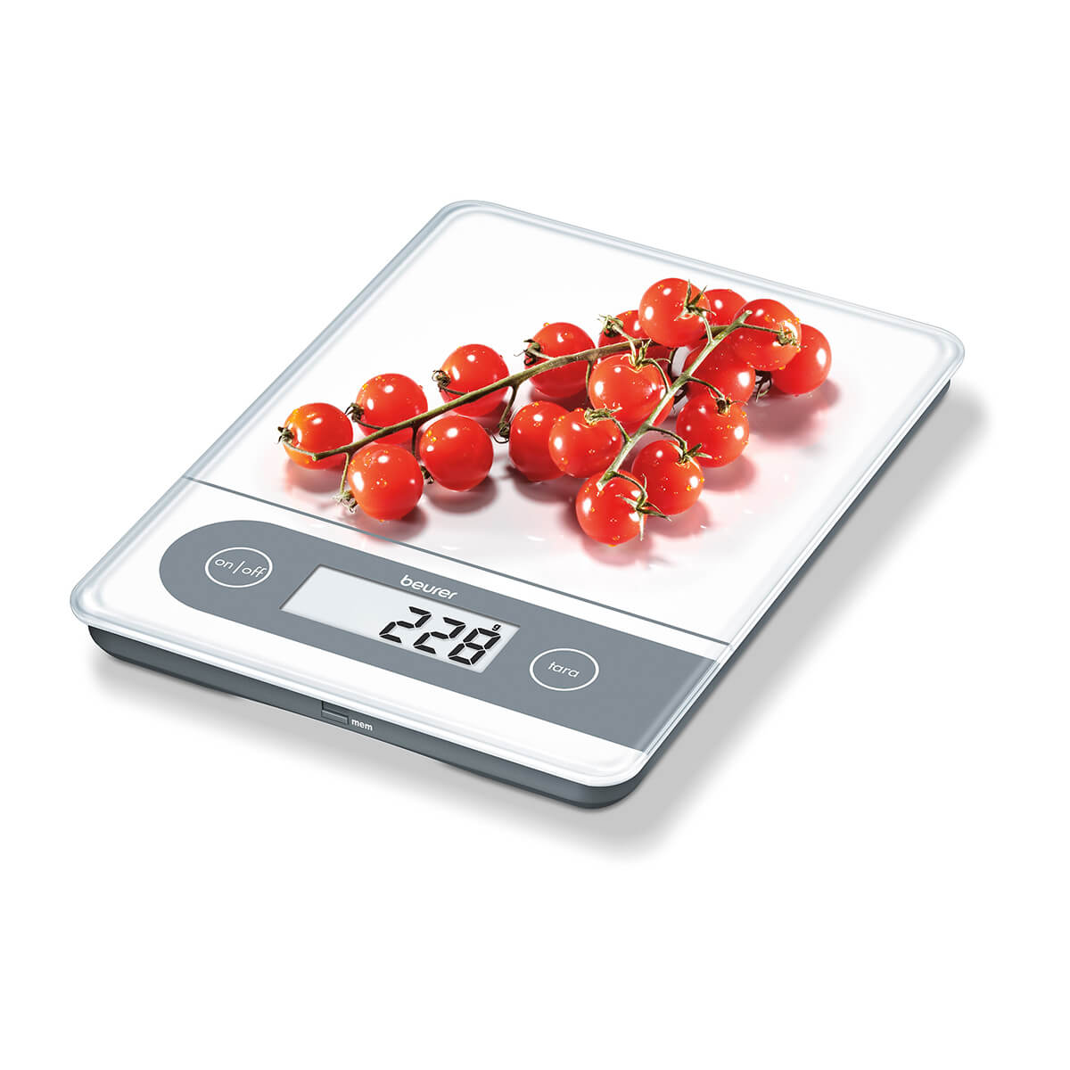 Balanza de cocina digital, capacidad de 20 kg., botones de sensor, superficie de pesaje extra-grande (1182763450415)
