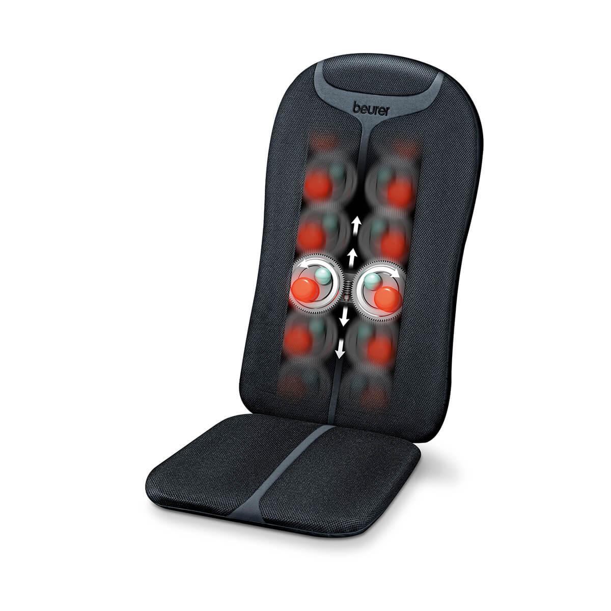 Asiento de masaje Shiatsu, 4 cabezales, función de calor, 3 regiones de masaje (1183632064559)