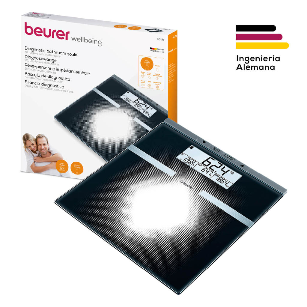 Báscula Digital de Diagnóstico con Memoria para 10 Usuarios / BG21 Marca Beurer®