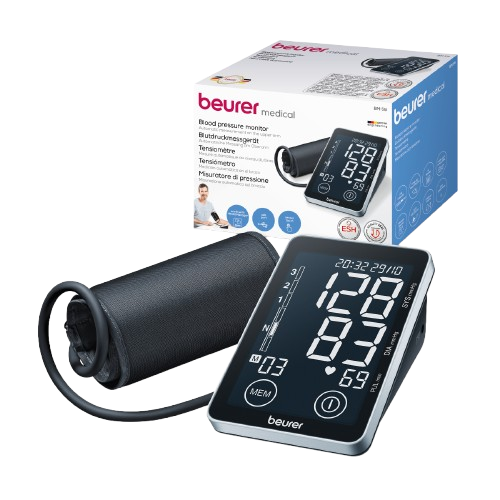 Baumanómetro Digital de brazo con pantalla táctil y conexión USB BM58 - Marca Beurer