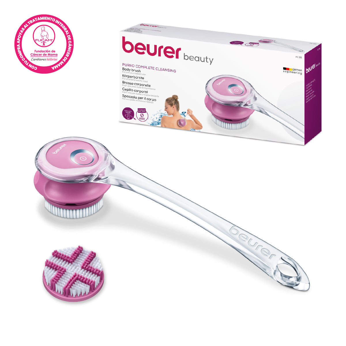 Cepillo corporal para limpieza en profundidad con mango extraíble FC55 - Marca Beurer