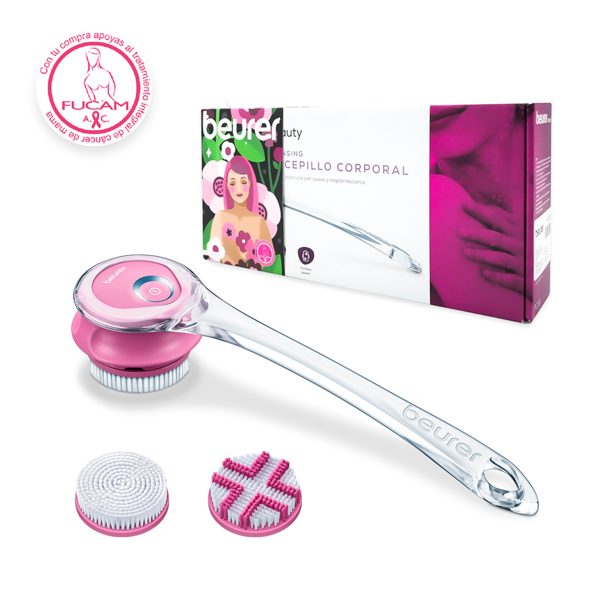 Cepillo corporal para limpieza en profundidad con mango extraíble FC55 - Marca Beurer