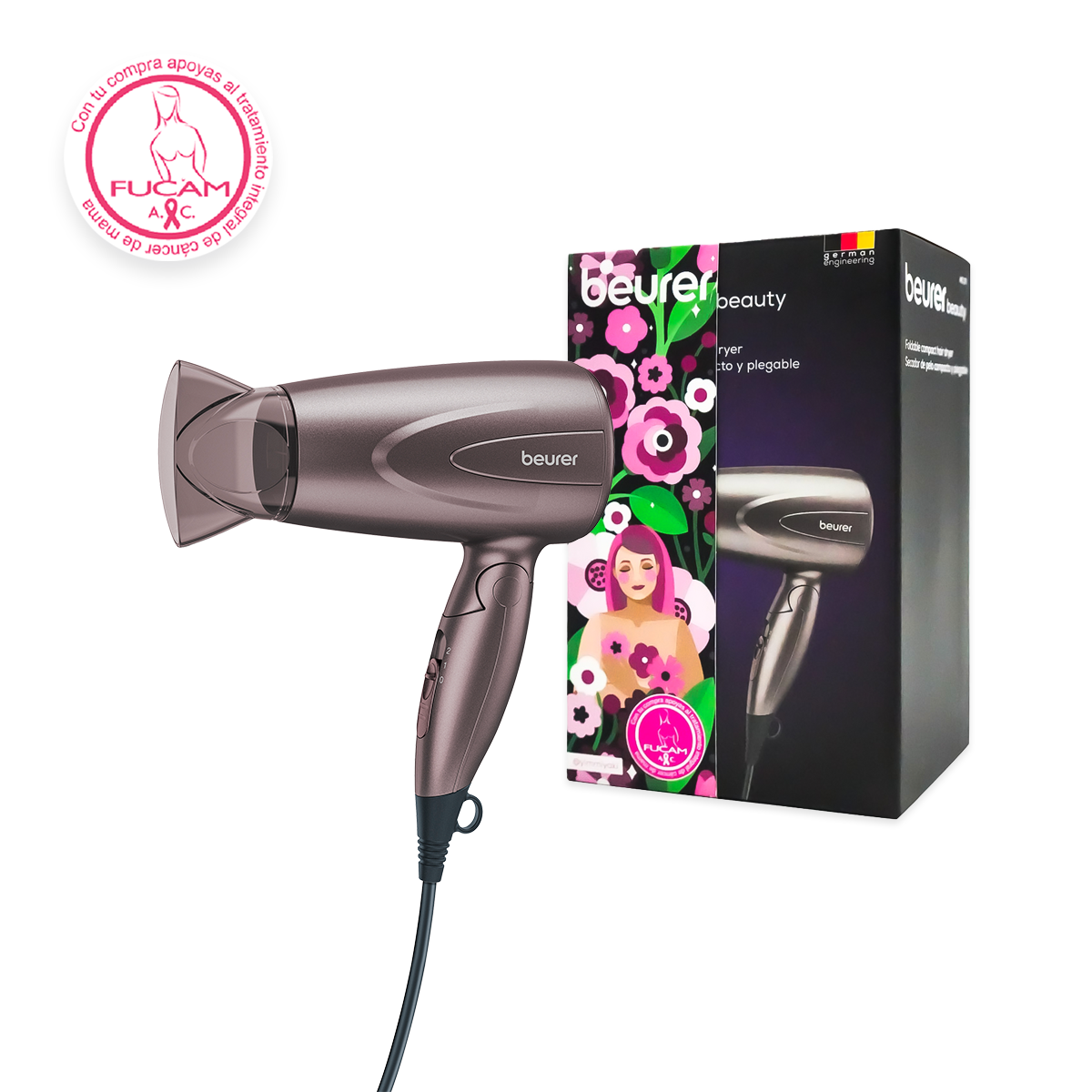Secadora de cabello con 2 niveles y boquilla profesional HC17 - Marca Beurer