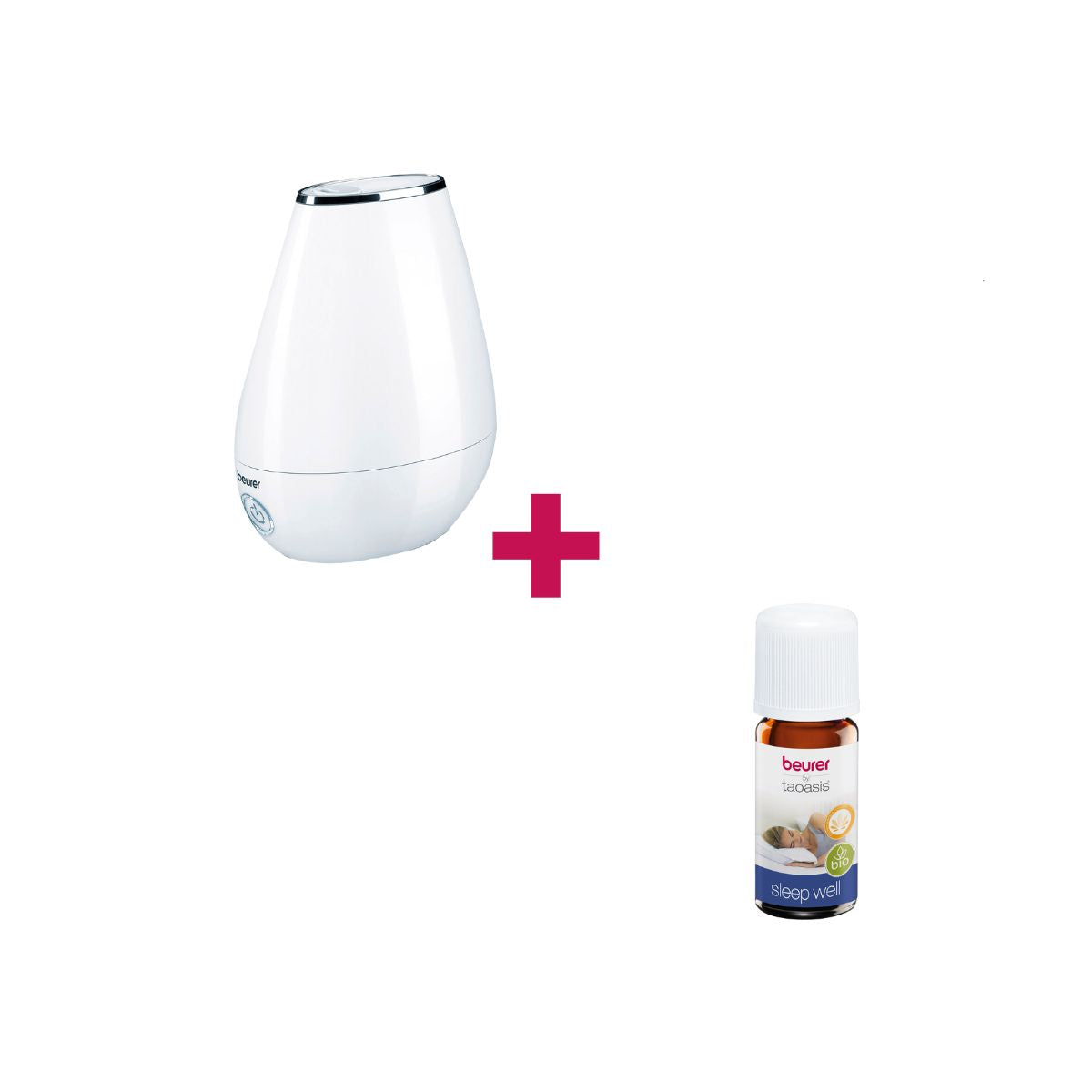 Humidificador de aire silencioso con 2 niveles idóneos para aromaterapia LB37 + 1 Aceite Esencial Soluble en Agua Sleep Well de REGALO 🎁 Marca beurer®