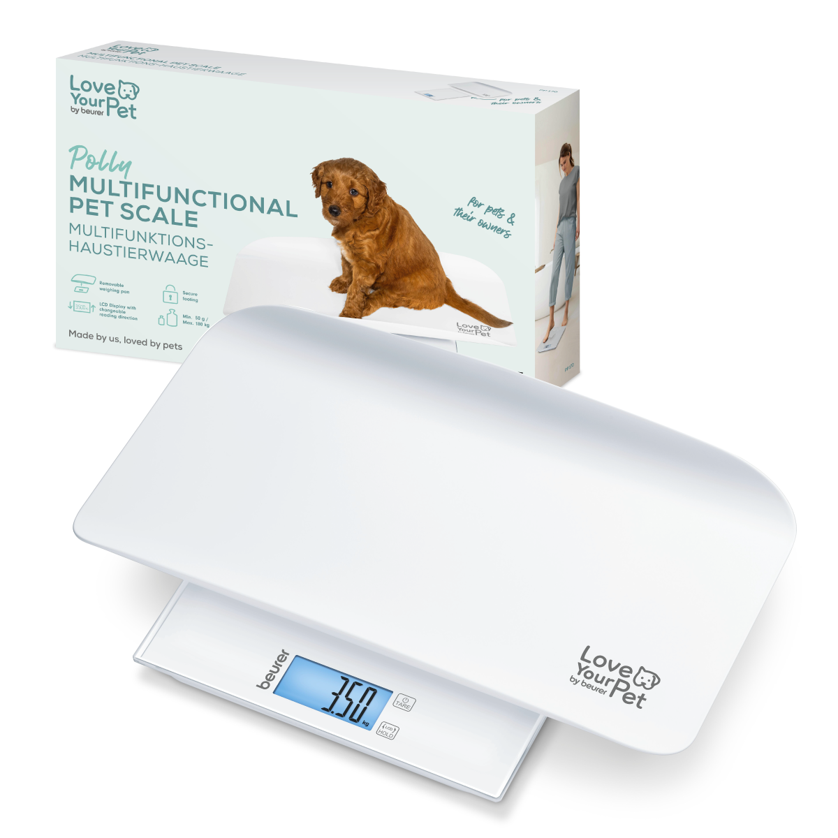 Báscula Multifuncional para Perros, Gatos y Humanos "Polly" PP170 - Marca Beurer