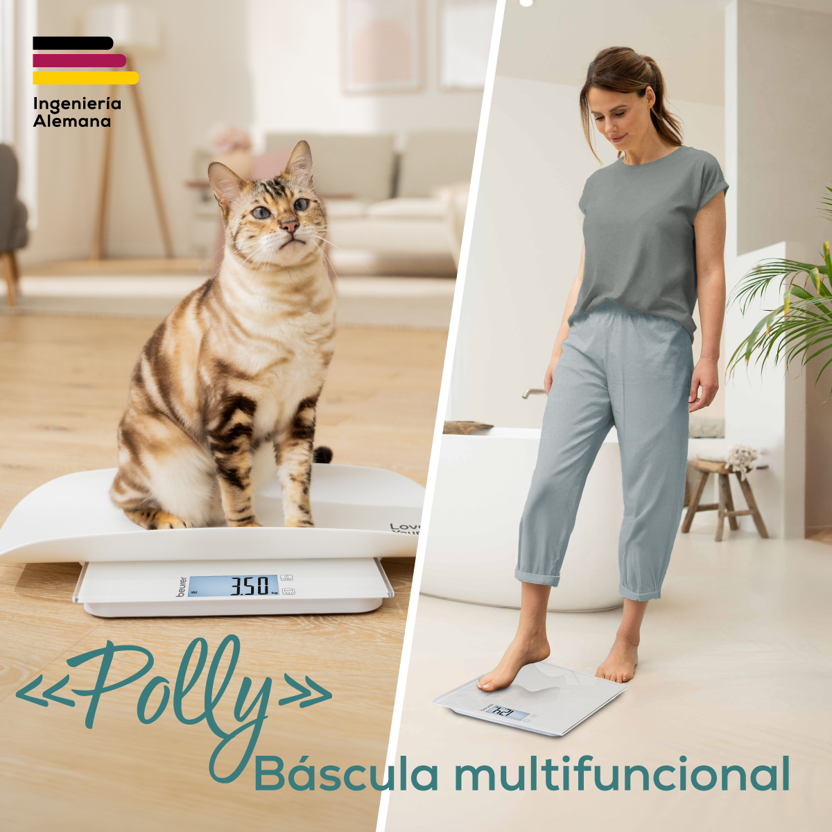 Báscula Multifuncional para Perros, Gatos y Humanos "Polly" PP170 - Marca Beurer