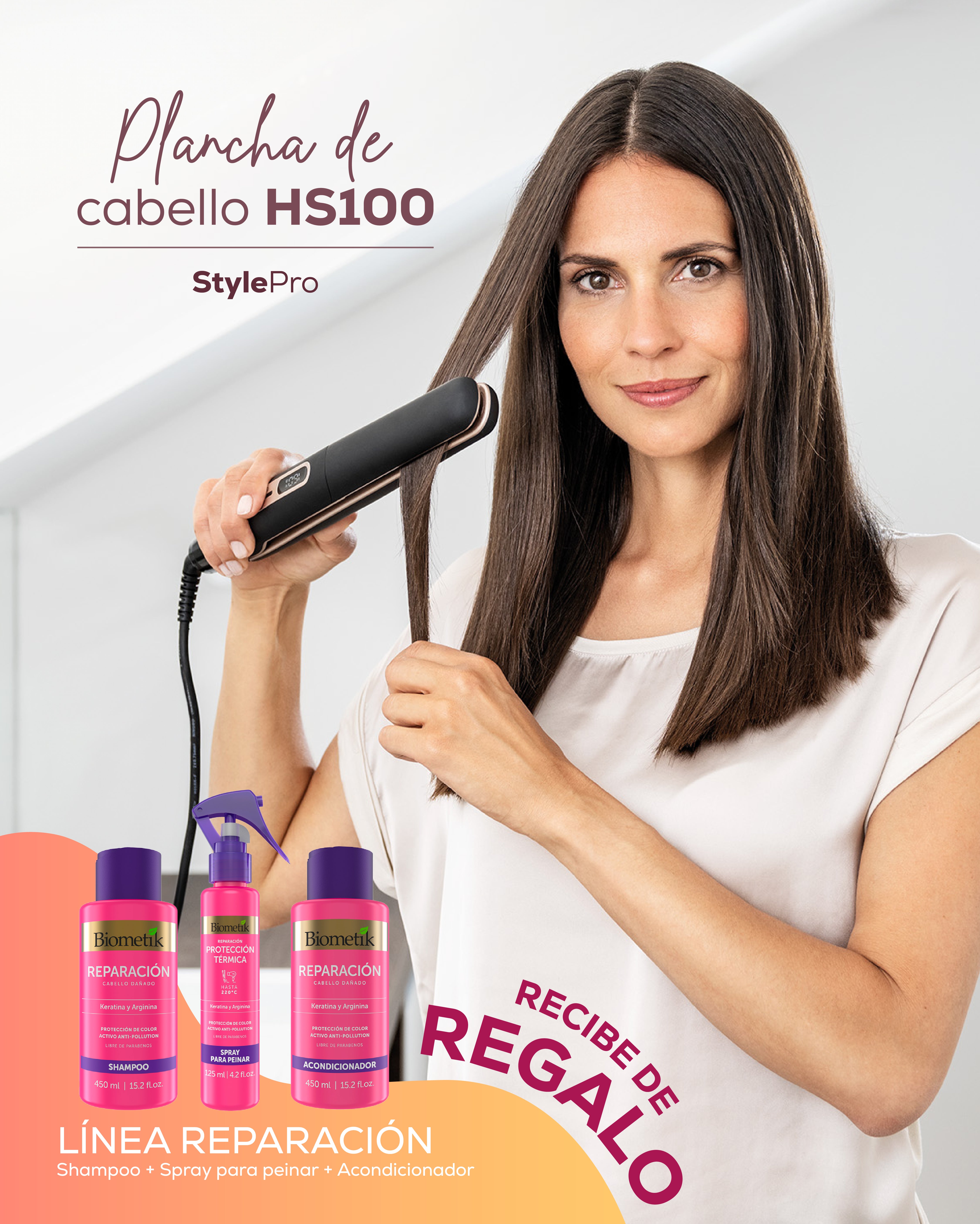 Plancha para Cabello Style Fast HS100 / Alisadora + Kit productos Biometik linea reparación de REGALO 🎁- Marca Beurer