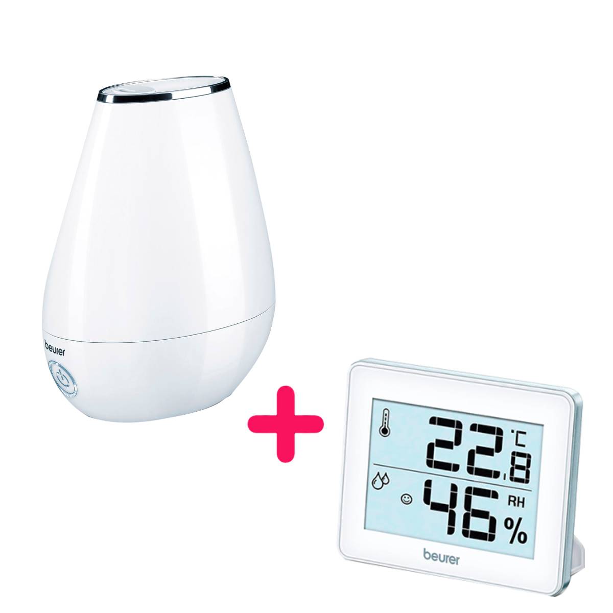 Kit Difusor Humidificador de ambiente LB37 + Termóhigrometro Digital HM16 - Marca Beurer