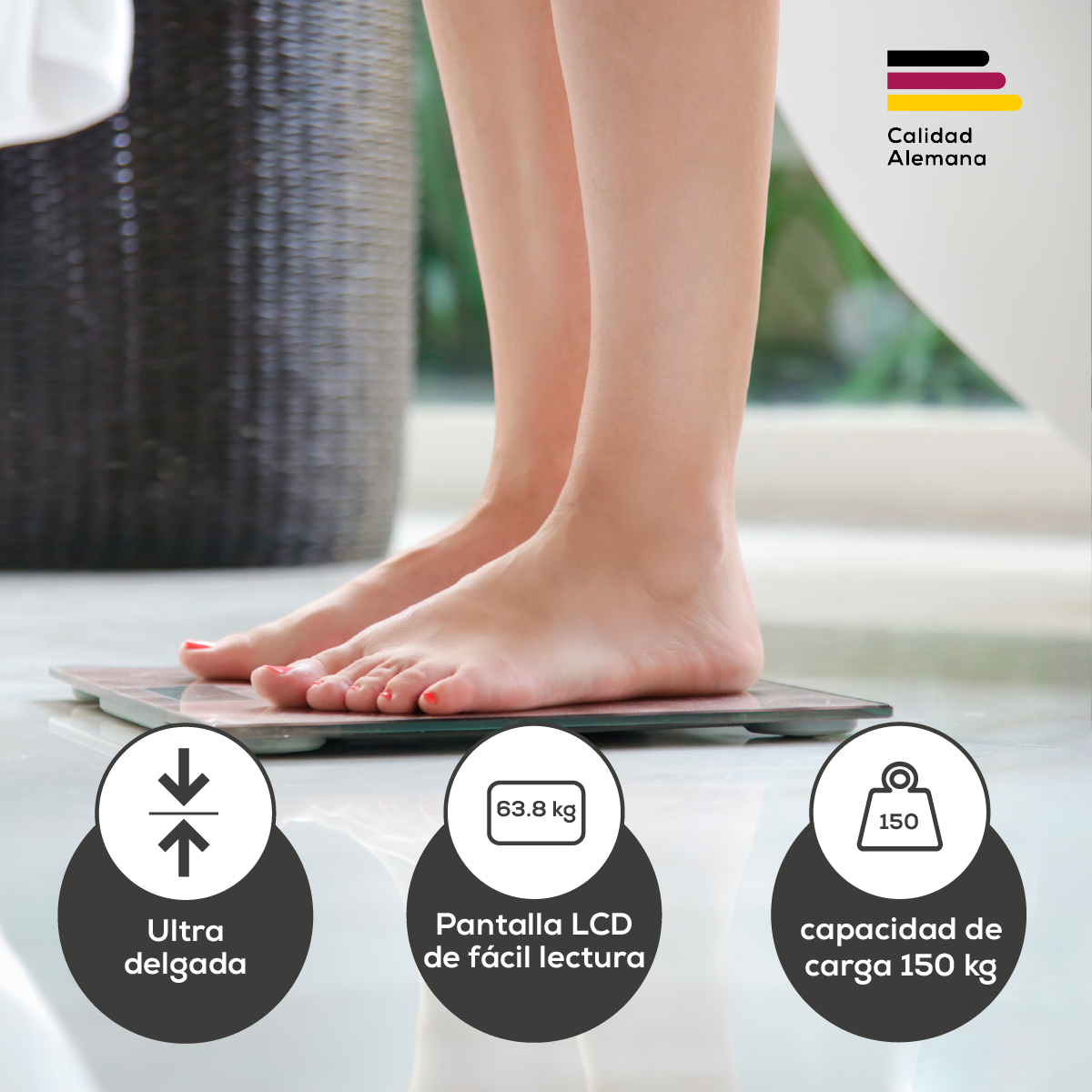 Báscula Diagnóstica de Baño para Personas GS14 con Superficie de Vidrio, Pantalla LCD y Autoencendido / GS14 Marca Beurer