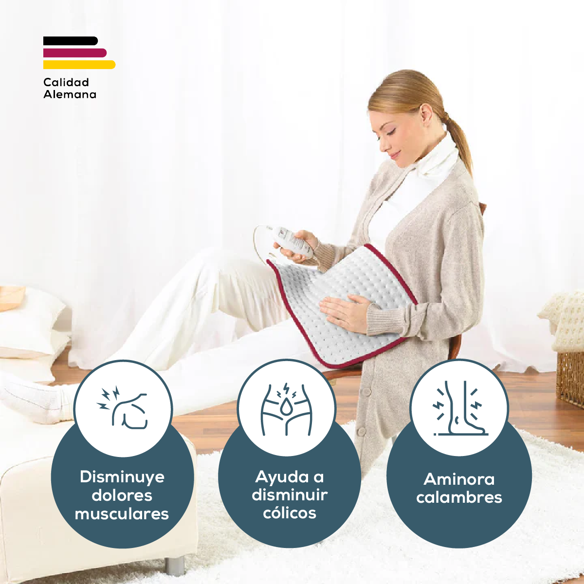 Almohadilla Térmica con 3 Niveles de Temperatura, Superficie Suave, Transpirable y Calentamiento Ultrarrápido / HKC Marca beurer