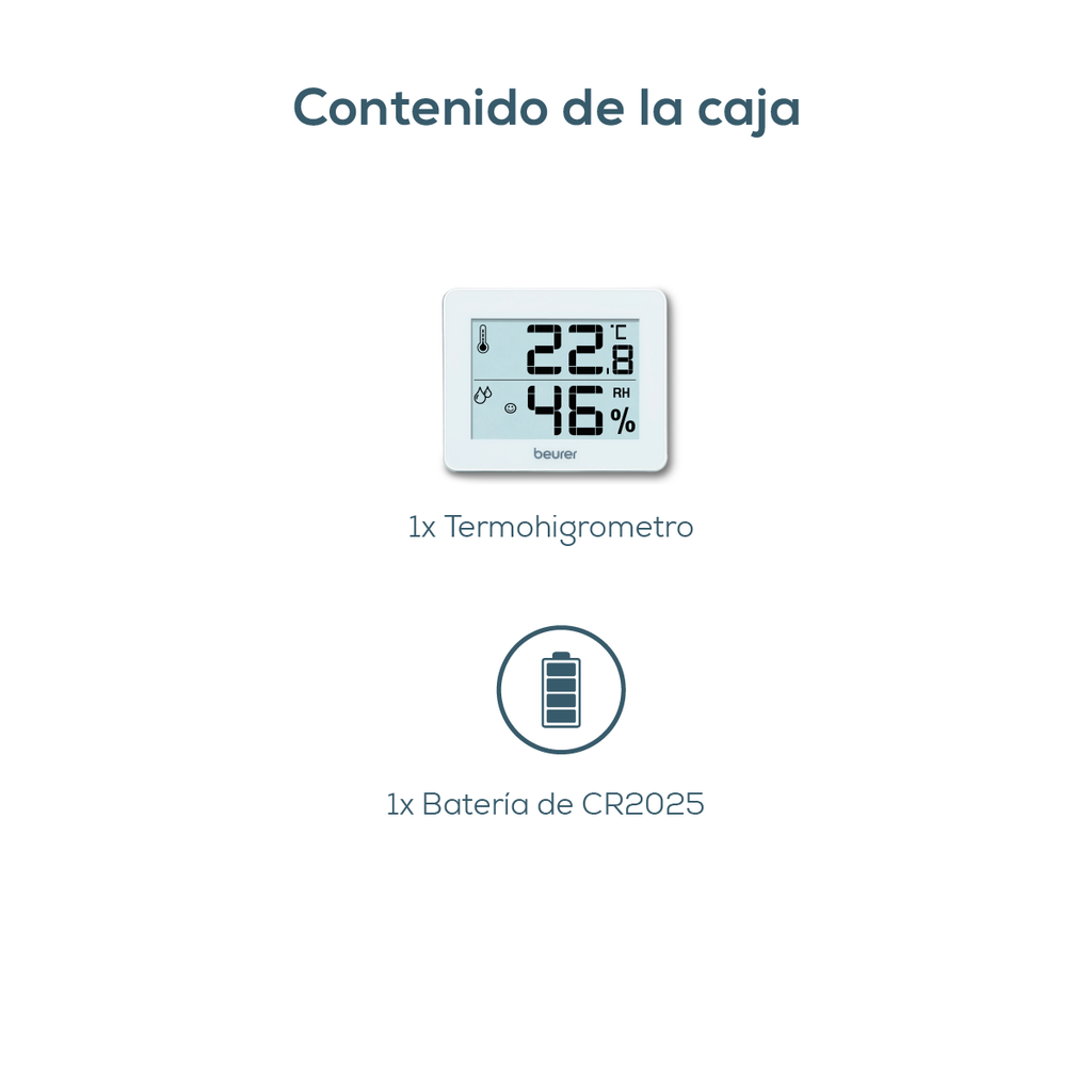 Termohigrómetro Digital para Medición de Temperatura Ambiental y % Humedad / HM16 Beurer®