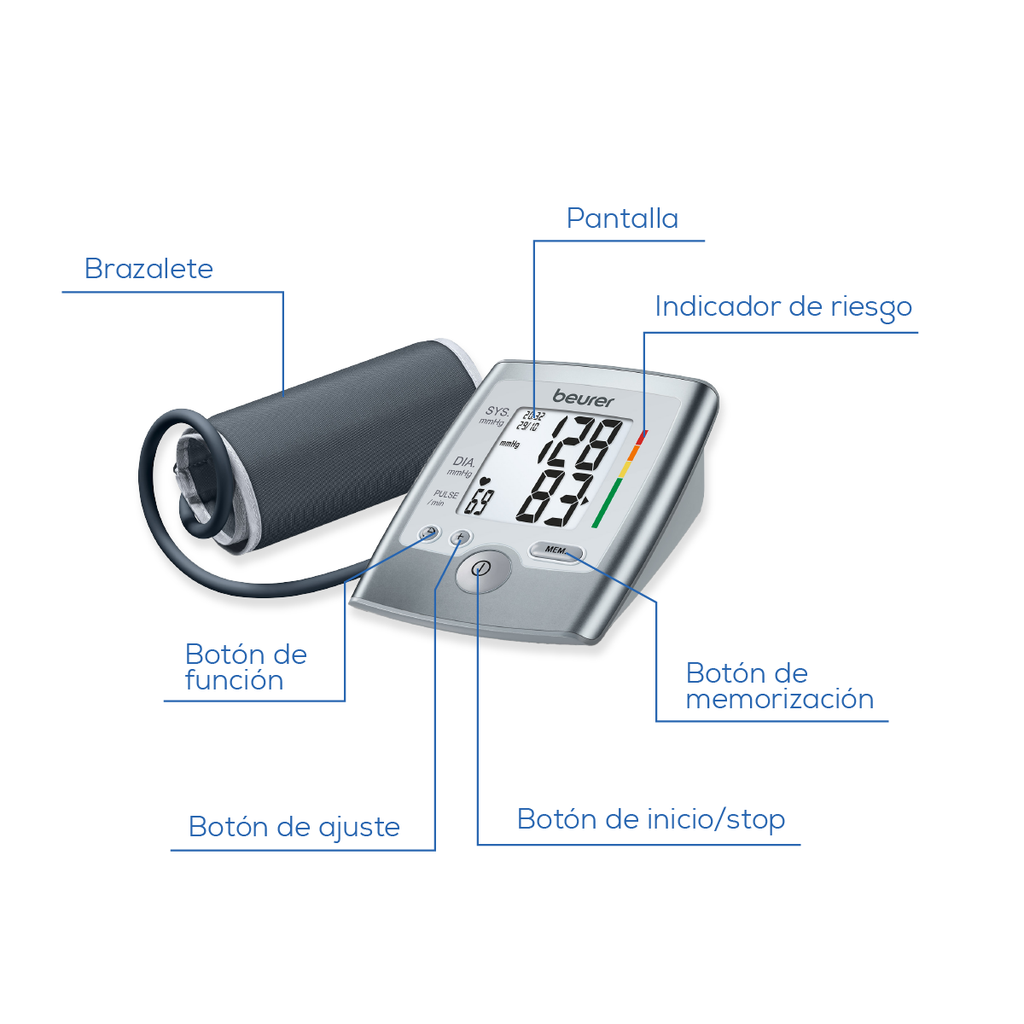 Monitor de presión arterial baumanómetro digital de brazo con detector de arritmias BM35 Marca beurer®