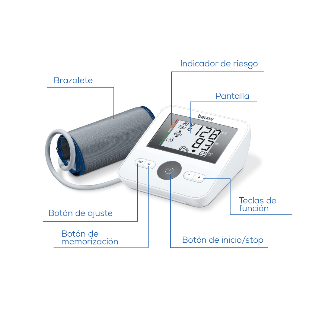 Monitor de presión arterial baumanómetro digital de brazo con detector de arritmias BM27SB Marca beurer®