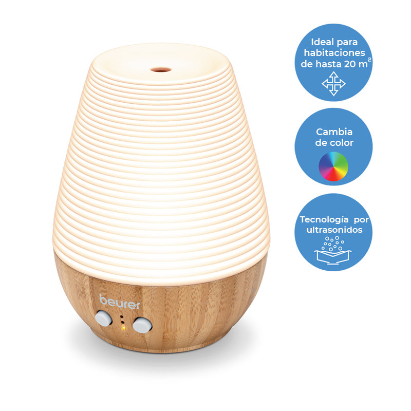 Kit Tapete Masajeador (Esterilla) para Yoga y Estiramientos + Difusor de Aroma Recargable con Luz LED de Bambú y Porcelana / MG280 + LA40 Beurer®