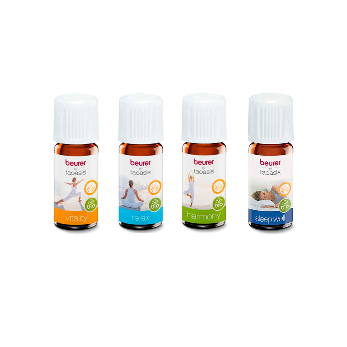 Kit de 4 Aceites Esenciales Solubles en Agua para Difusor de Aroma (Relax, Vitality, Harmony, Sleep Well) / OILR+OILW+OILV+OILH Marca beurer